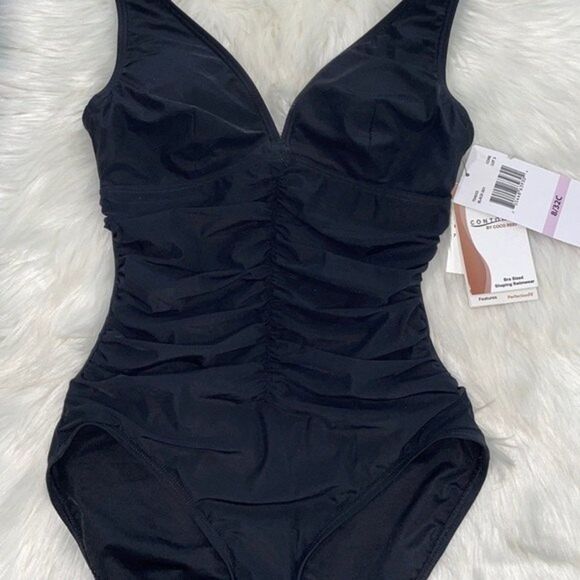 Contours Keepsake Solitaire V-Neck One Piece Swimsuit Sz 8/ 32C - Picture 10 of 16